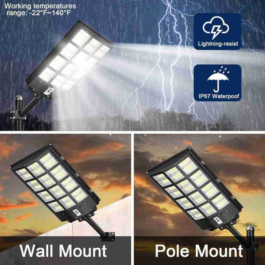 A picture of a pole mount light and a pole mount light.