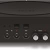 Back view of a Sonos amplifier showing various input and output ports including IN, SUB, RIGHT, and LEFT connections, as well as network ports.