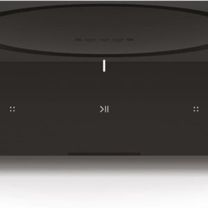 Black Sonos Amp with touch control buttons on the front.